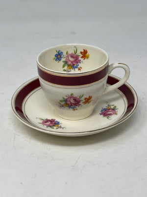 Grenville Ware Pottery Demitasse Cup & Saucer