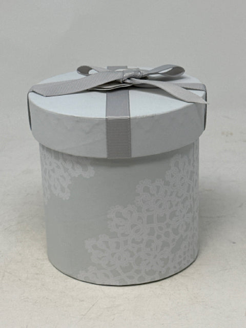 Small Round Grey Decorative Gift Box [MHF]