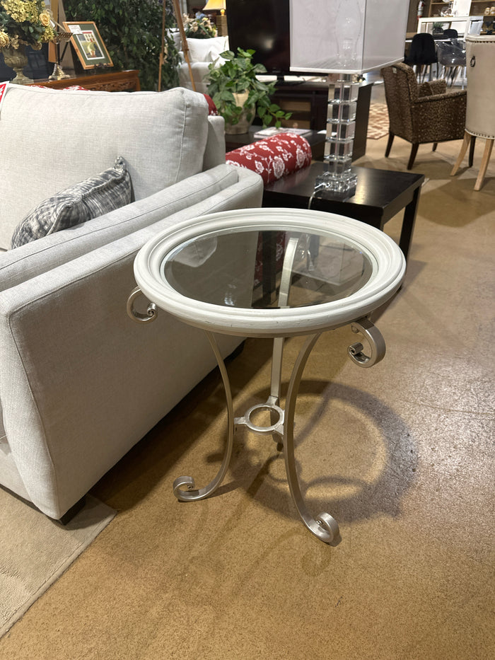 Round Glass Top Accent Table