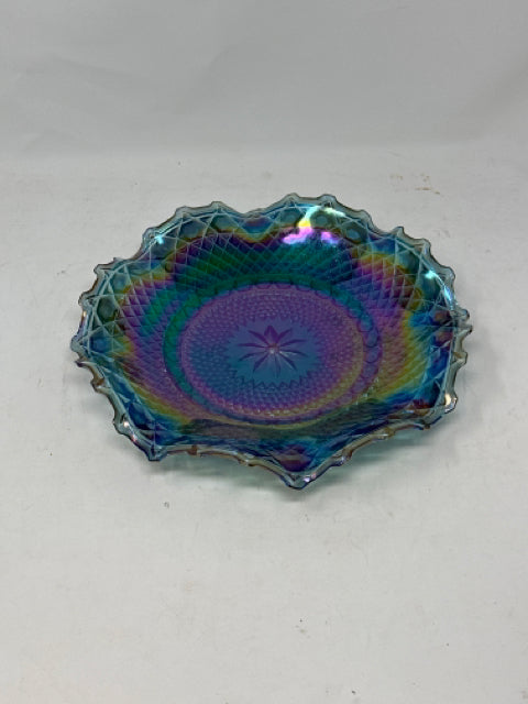 Iridescent Carnival Glass Plate